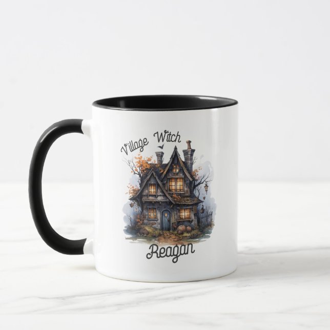 Village Hexe Niedliche Spuk House Halloween Tasse (Links)