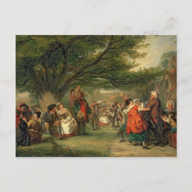 Village Merrymaking Feiertagspostkarte (Vorderseite)