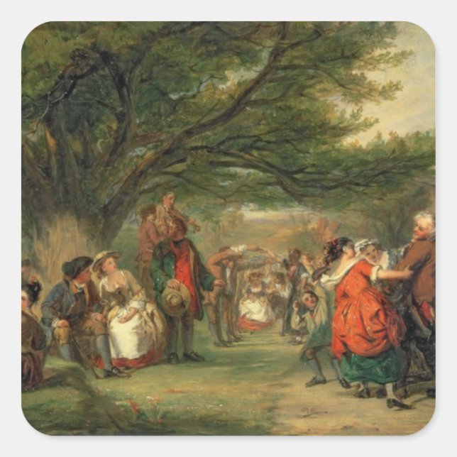 Village Merrymaking Quadratischer Aufkleber (Vorderseite)