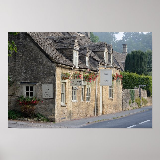 Village Pub in Cotswolds Plakatdruck Poster (Vorne)