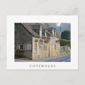 Village Pub in Cotswolds weiße Postkarte