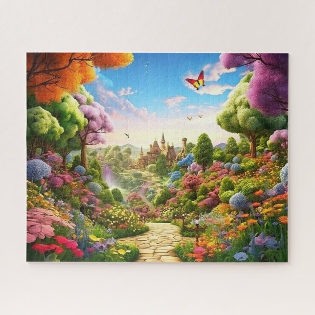 Village Spring Illustration Puzzle (Horizontal)