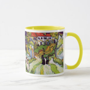 Village Street Auvers Steps Figures Van Gogh Fine Tasse