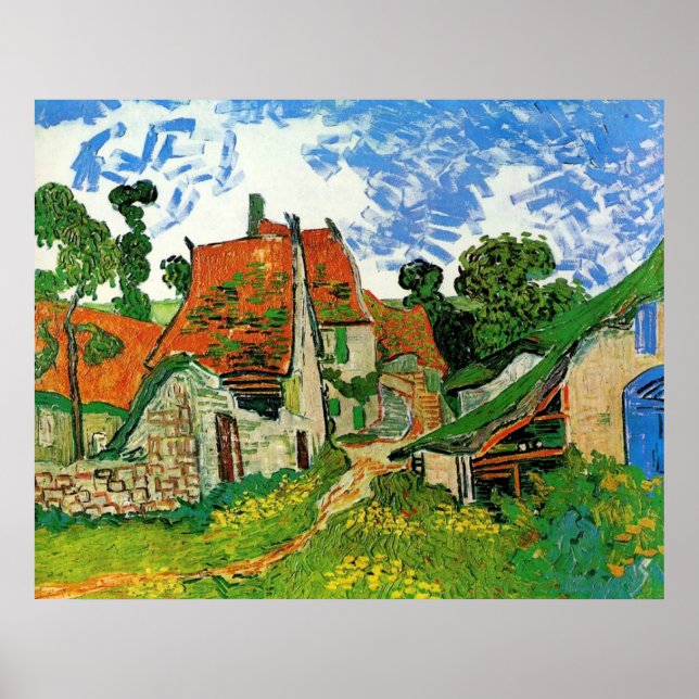 Village Street in Auvers Vincent Van Gogh Poster (Vorne)