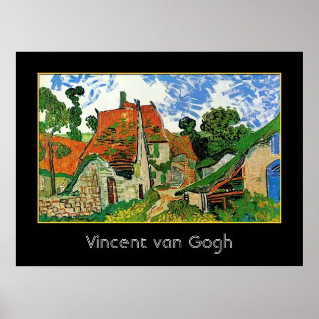Village Street in Auvers, Vincent van Gogh Poster (Vorne)