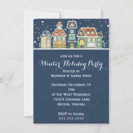 Village Zuhause Winterschneeszene-Feier Einladung