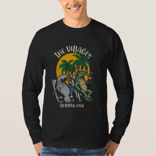 Villages Florida USA Funny Manatee und Alligator D T-Shirt