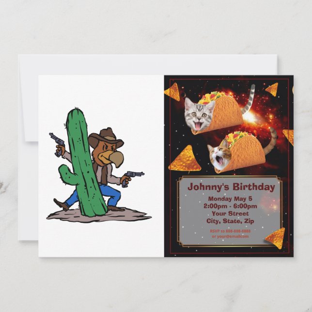 Villain Hawk Cartoon | Hintergrundfarbe auswählen Einladung (Vorderseite)