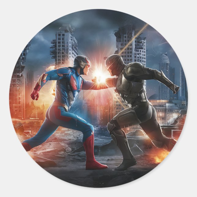 Villain vs. Hero Sticker (Vorderseite)