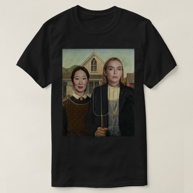 Villanelle und Eve American Gothic Killing Eve T-Shirt (Design vorne)