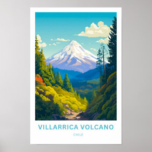 Villarica Volcano Chile Reisen Print Poster