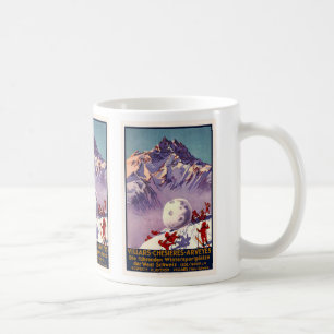 Villars, die Schweiz, Vintages Reise-Plakat Tasse