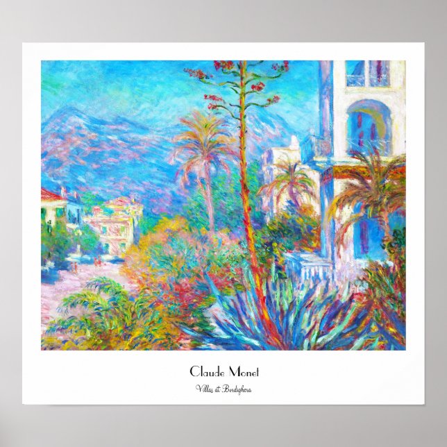 Villas in Bordighera Claude Monet Poster (Vorne)