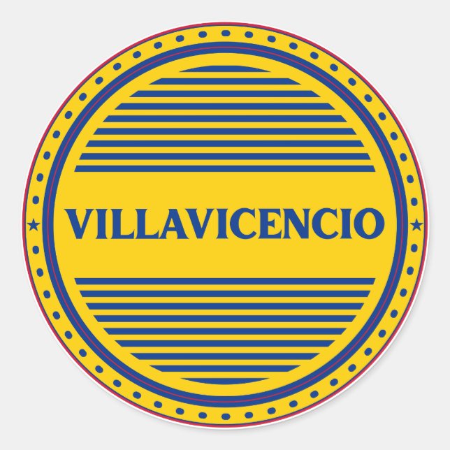 Villavicencio City Pride Emblem Colombian Identity Runder Aufkleber (Vorderseite)