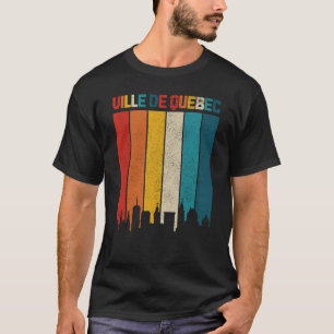 Ville De Quebec Skyline Vintag Retro Canada Canad T-Shirt