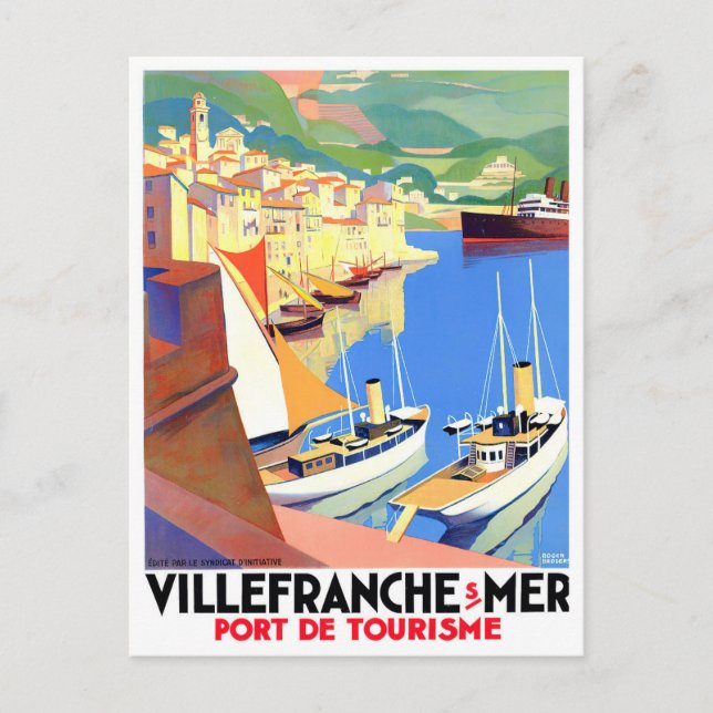 Villefranche France Vintage Postkarte (Vorderseite)