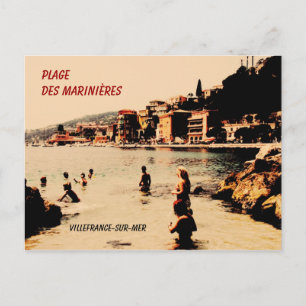 Villefranche-sur-Mer, Strand, Postkarte