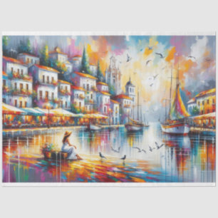 Villen am Meer Decoupage Seidenpapier