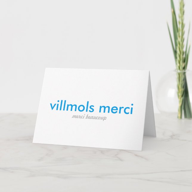 Villmols Merci | Merci Beaucoup Dankeskarte (Vorderseite)
