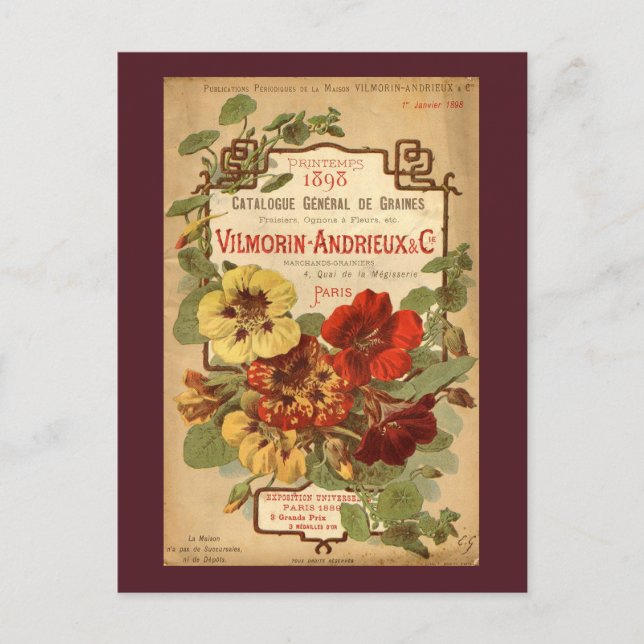 Vilmorin-Andrieux & Co. Samenkatalog Ad. Postkarte (Vorderseite)