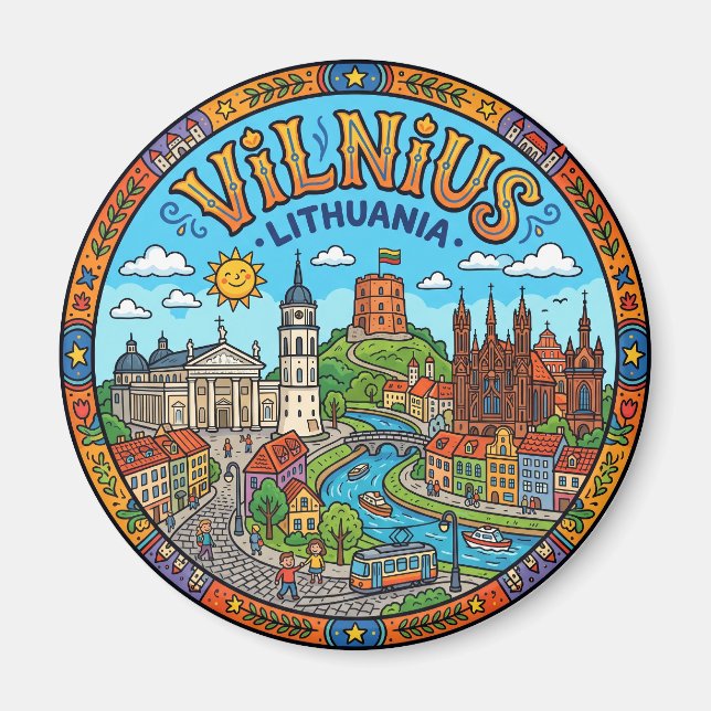 Vilnius Altstadt Litauen Magnet (Vorne)