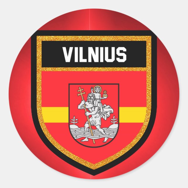 Vilnius Flag Runder Aufkleber (Vorderseite)