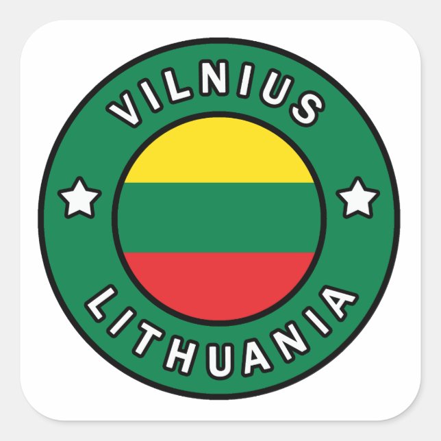 Vilnius Litauen Quadratischer Aufkleber (Vorderseite)