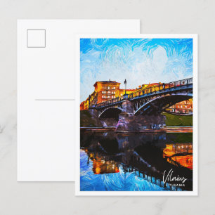 Vilnius Litauen Schönes Ölmalerei Landschaft Postkarte