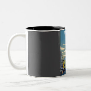 Vilnius Litauen Vintag Retro Minimal Travel Pos Zweifarbige Tasse