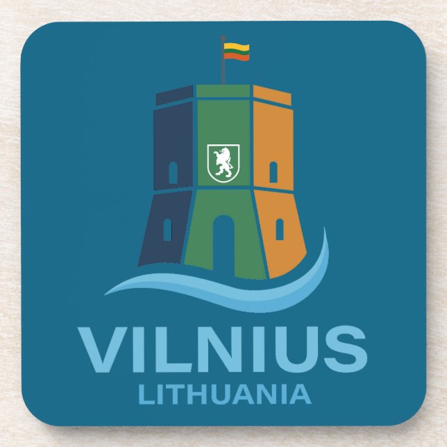 Vilnius Lithuania Getränkeuntersetzer (Vorderseite)