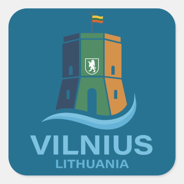 Vilnius Lithuania Quadratischer Aufkleber (Vorderseite)
