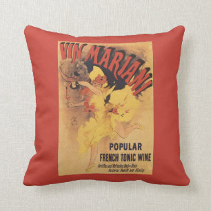 Vin Mariani Tänzerin-strömender Wein Kissen