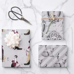 Vin Rouge French Wine Geschenkpapier Set