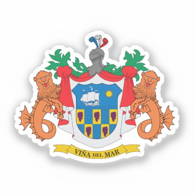 Viña del Mar Wappen, Chile Aufkleber (Vorderseite)
