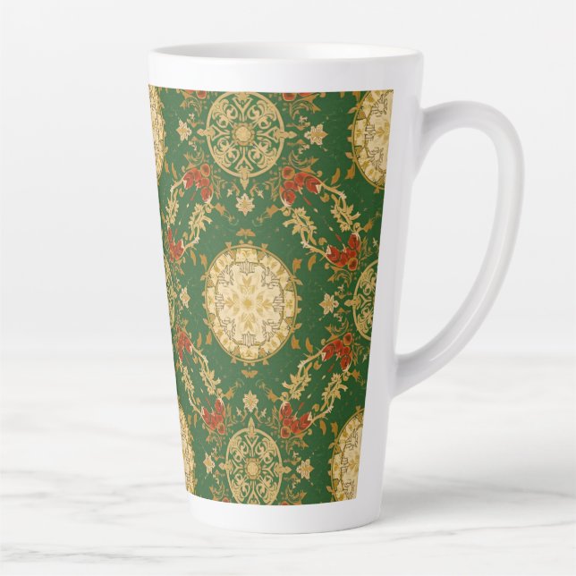Vinage Christmas Pattern - Latte Mug Milchtasse (Rechts)