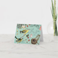 Vinage French Vogelnotecard