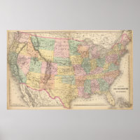 Vinage Map of The United States (1873)
