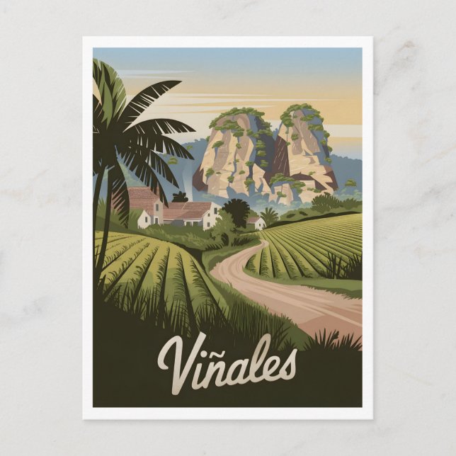 Viñales Cuba Vintag Postkarte (Vorderseite)