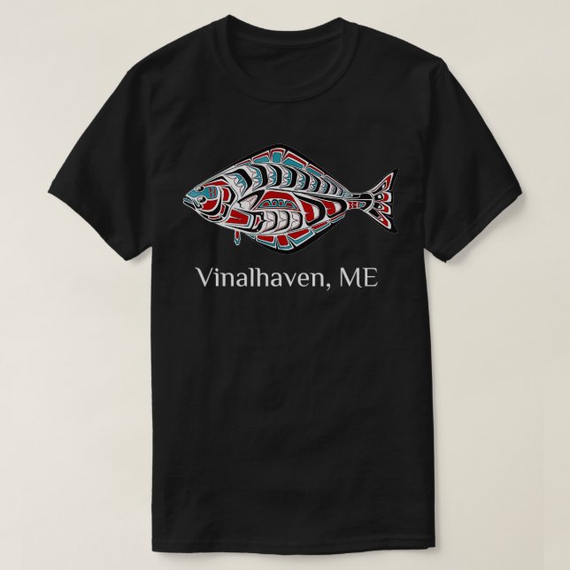 Vinalhaven Maine Coast Halibut Fisherman Native Am T-Shirt (Design vorne)
