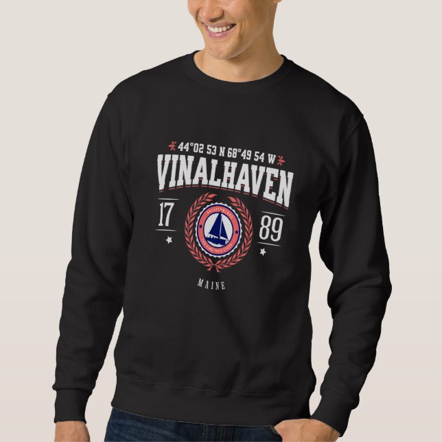 Vinalhaven Maine Nautical Sailboat Beach Souvenir  Sweatshirt (Vorderseite)