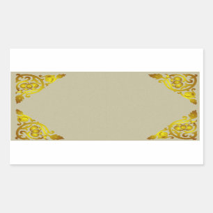 Vinatage Floral Gold Border Label Aufkleber