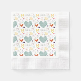 Vinatfarben Herzmuster Serviette