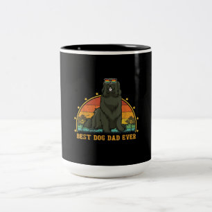 Vinatge Best Newfoundland Dog Dad Ever Dog Lover Zweifarbige Tasse