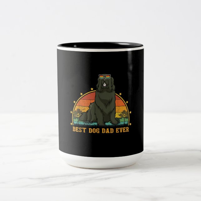 Vinatge Best Newfoundland Dog Dad Ever Dog Lover Zweifarbige Tasse (Mittel)