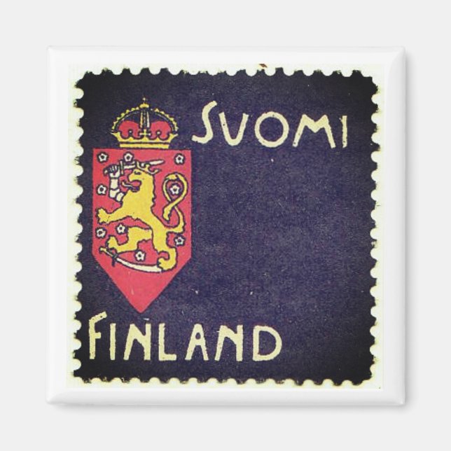 Vinatge Briefmarke - Finnland Magnet (Vorne)