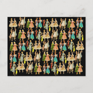 Vinatge Women's Fashion Postkarte