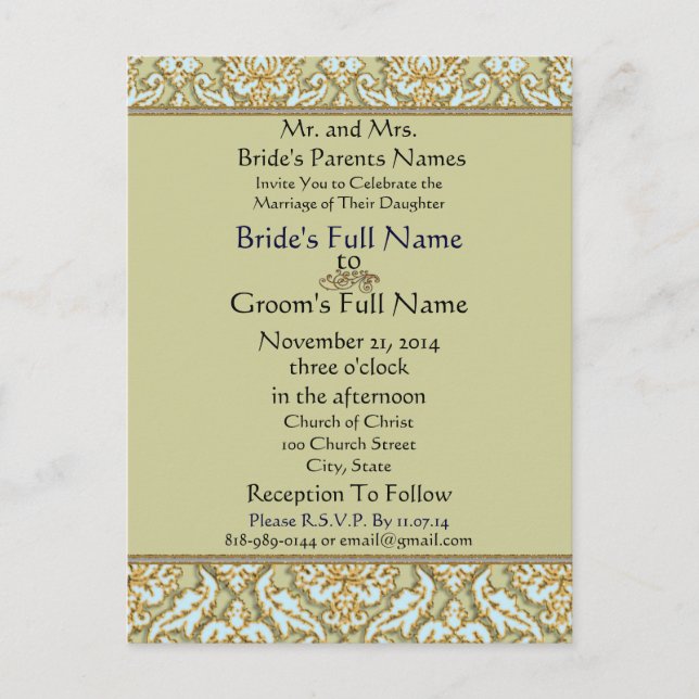 VinatgeTiffany über die Einladung zur Hochzeit von (Vorderseite)