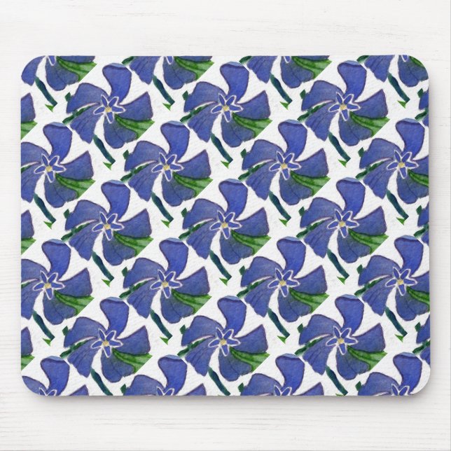 "Vinca Vine" gepolstertes Muster florales Mousepad (Vorne)