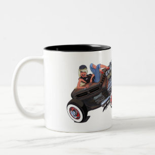 Vince Crains High Octane Art, 1930er Rusty Rat Rod Zweifarbige Tasse