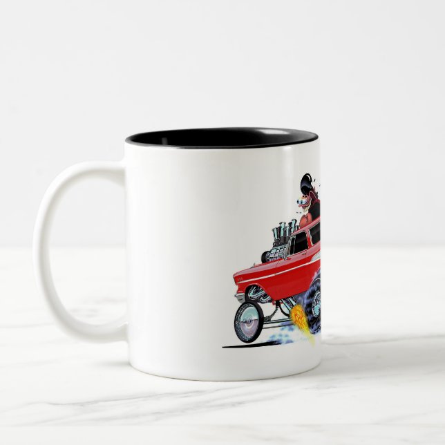 Vince Crains High Octane Art, 1957 Chevy NOMAD Zweifarbige Tasse (Links)